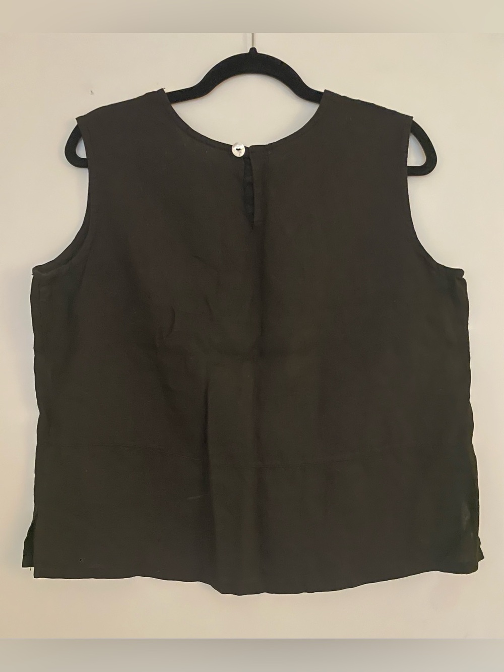 Bryn Walker Linen Boxy Sleeveless Black Tank Top Blouse - Size S - Picture 6 of 6